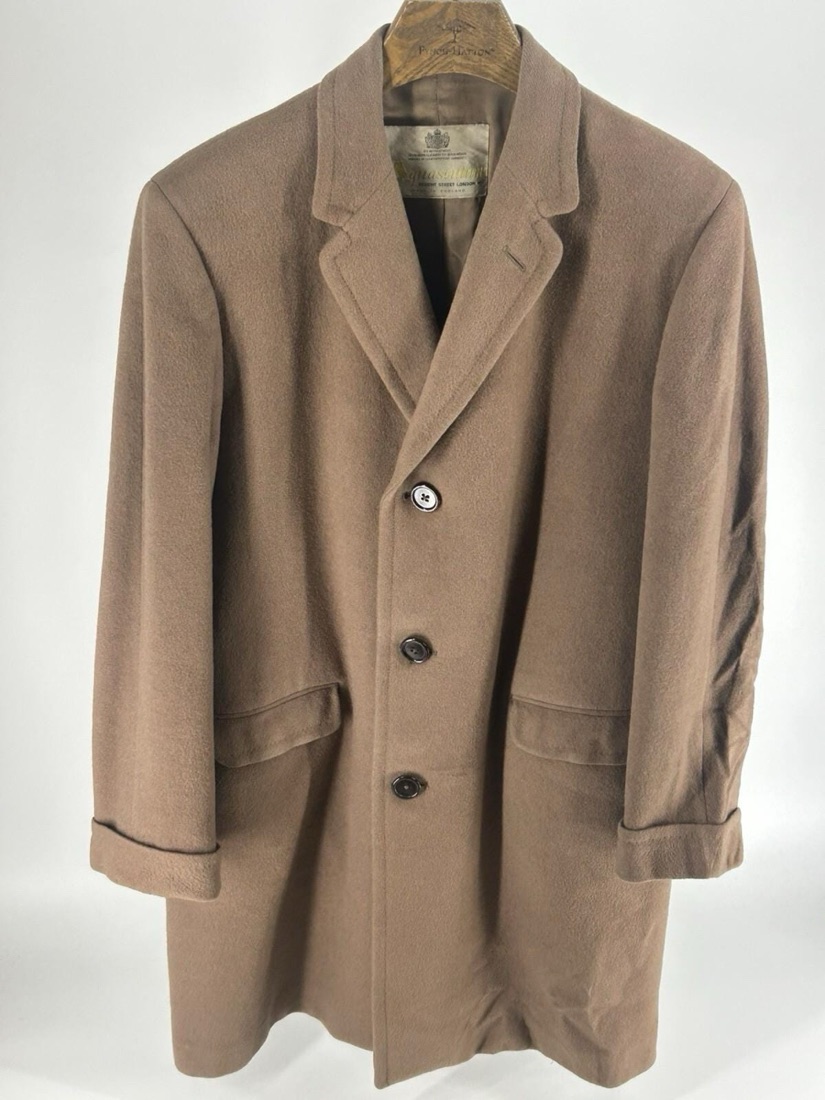 Aquascutum Camel wool single-breasted coat