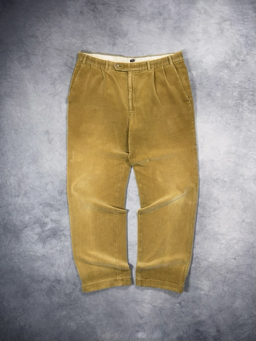 Daks Mustard corduroy trousers