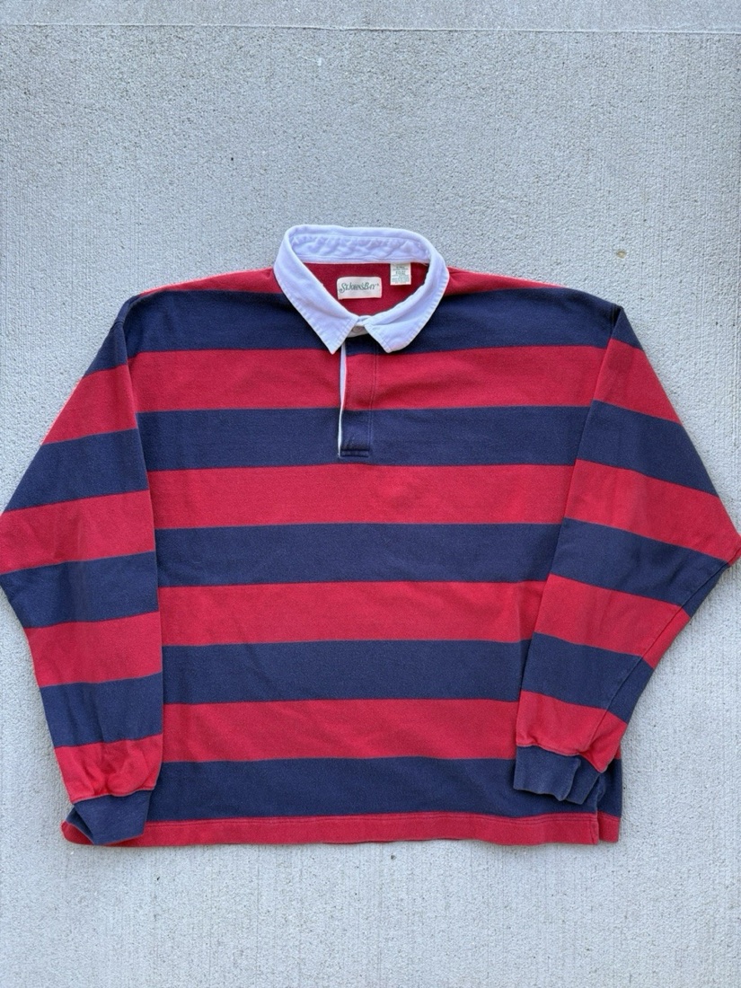 St. John Red and navy striped rugby shirt