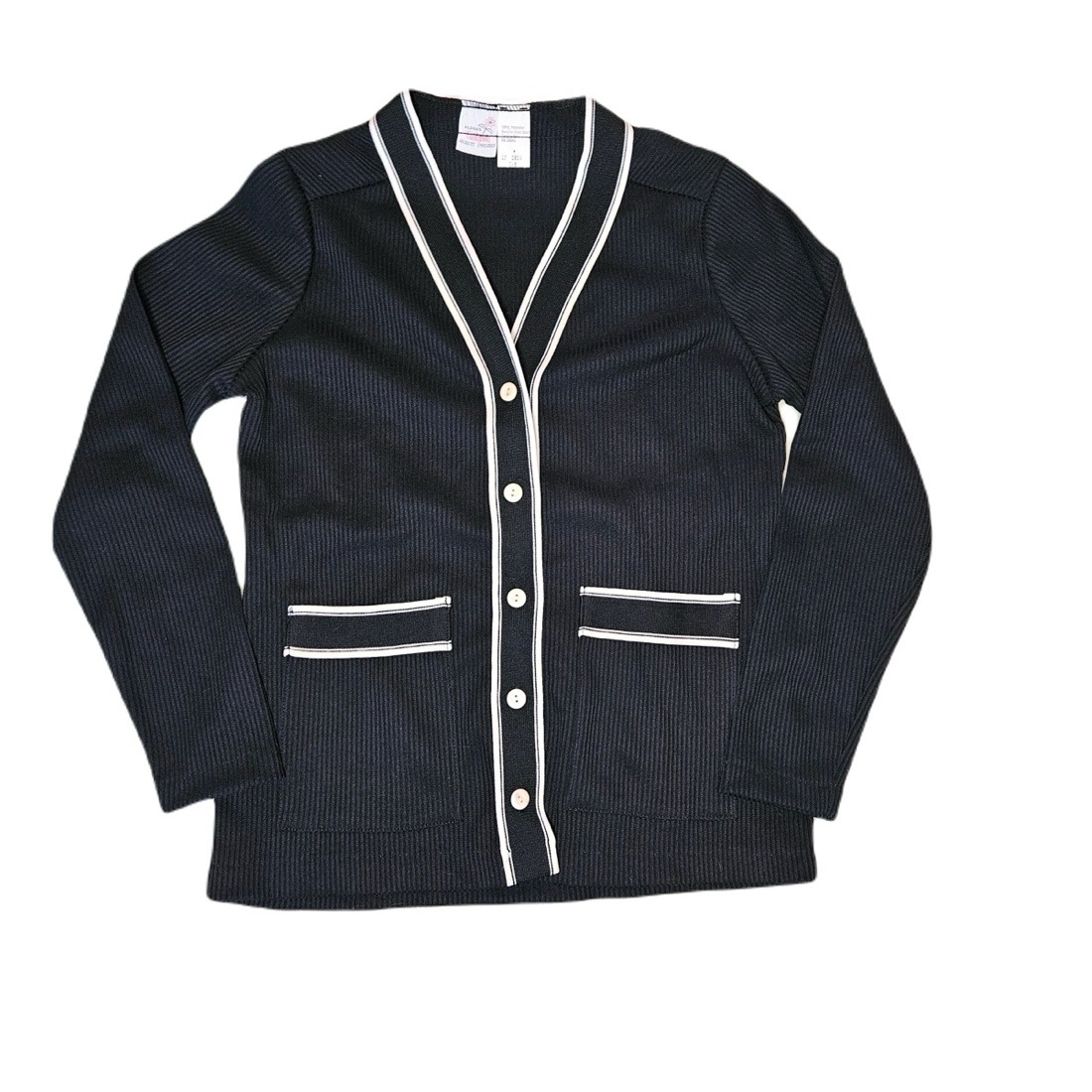Alden Navy cardigan with cream trim