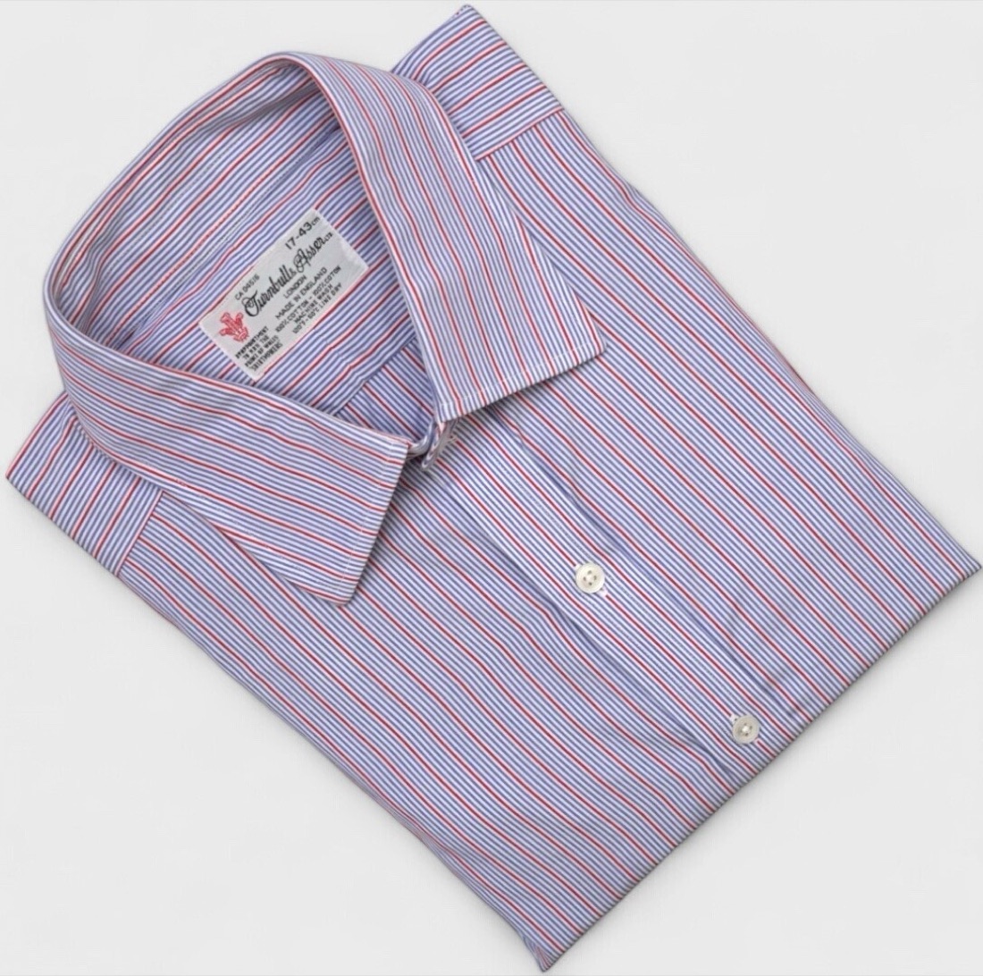 Turnbull & Asser Pink and blue striped oxford shirt