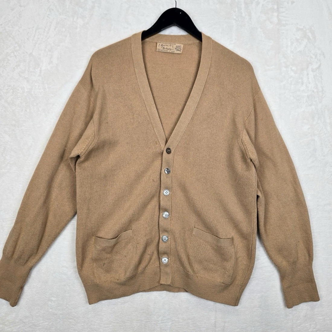 Ballantyne Camel wool cardigan with pockets