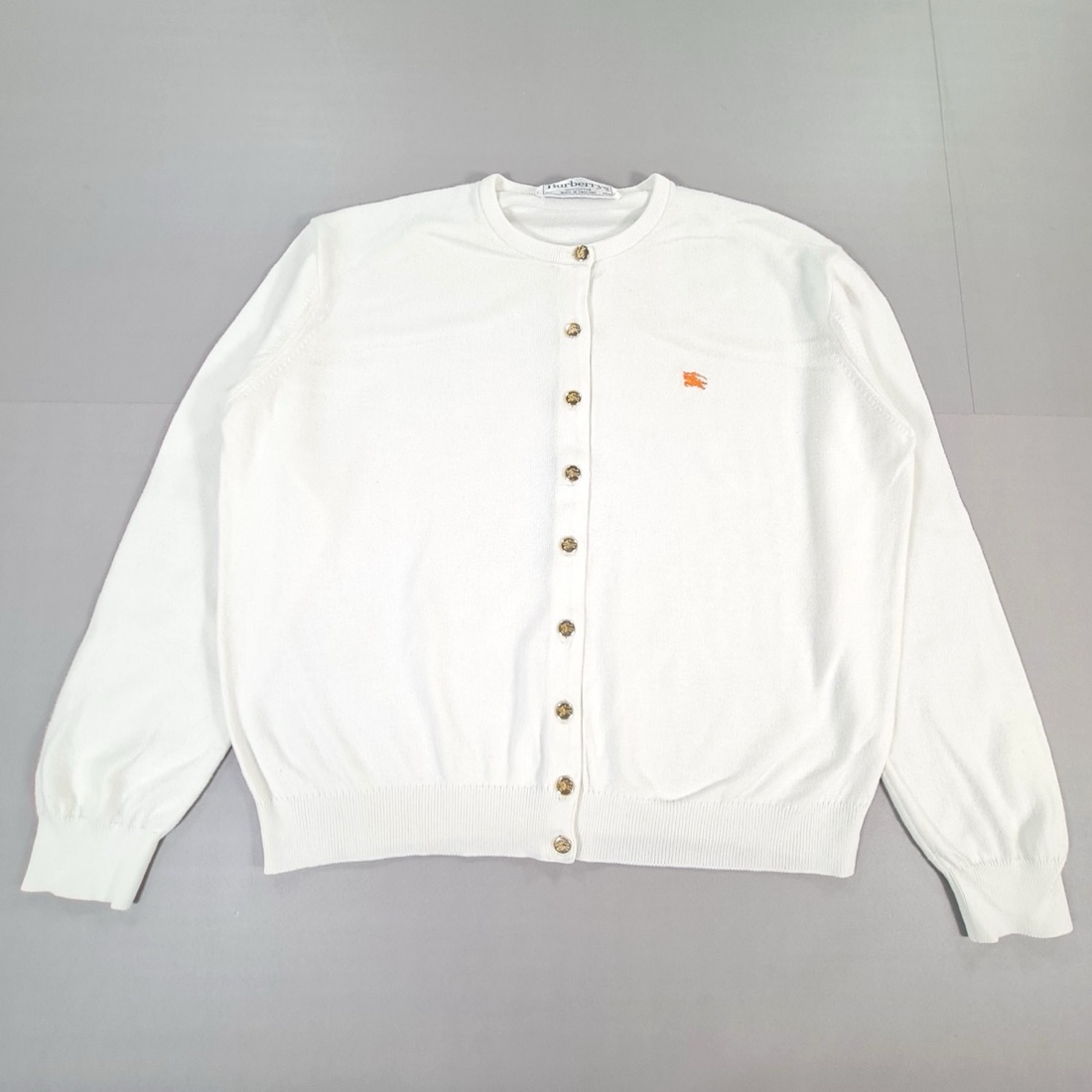 Burberry White button-front wool cardigan