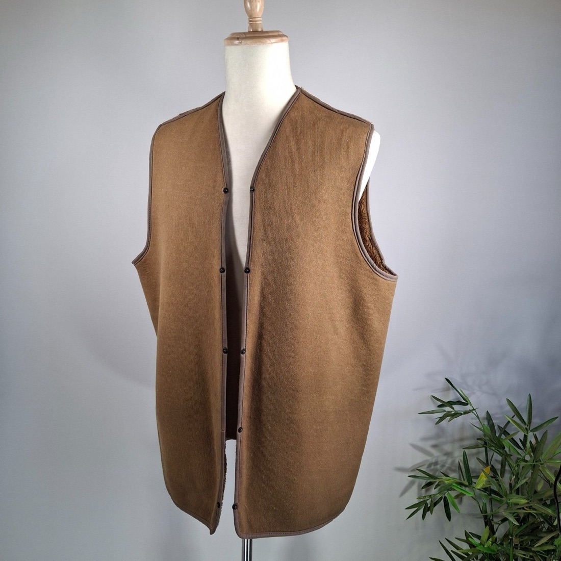 Barbour Brown wool button waistcoat
