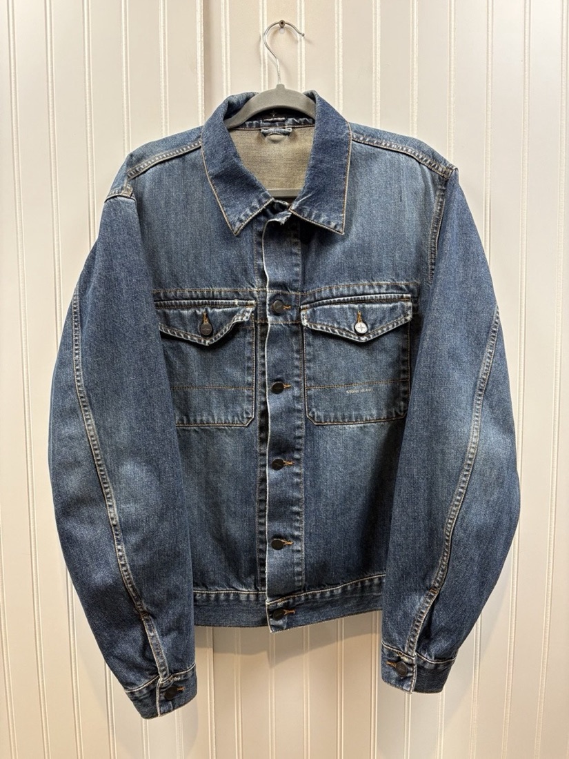Stone Island Mid-wash denim trucker jacket