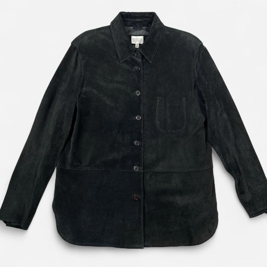 Black suede shirt jacket