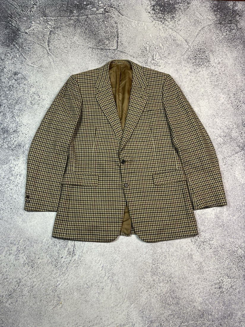 Chester Barrie Olive houndstooth wool blazer