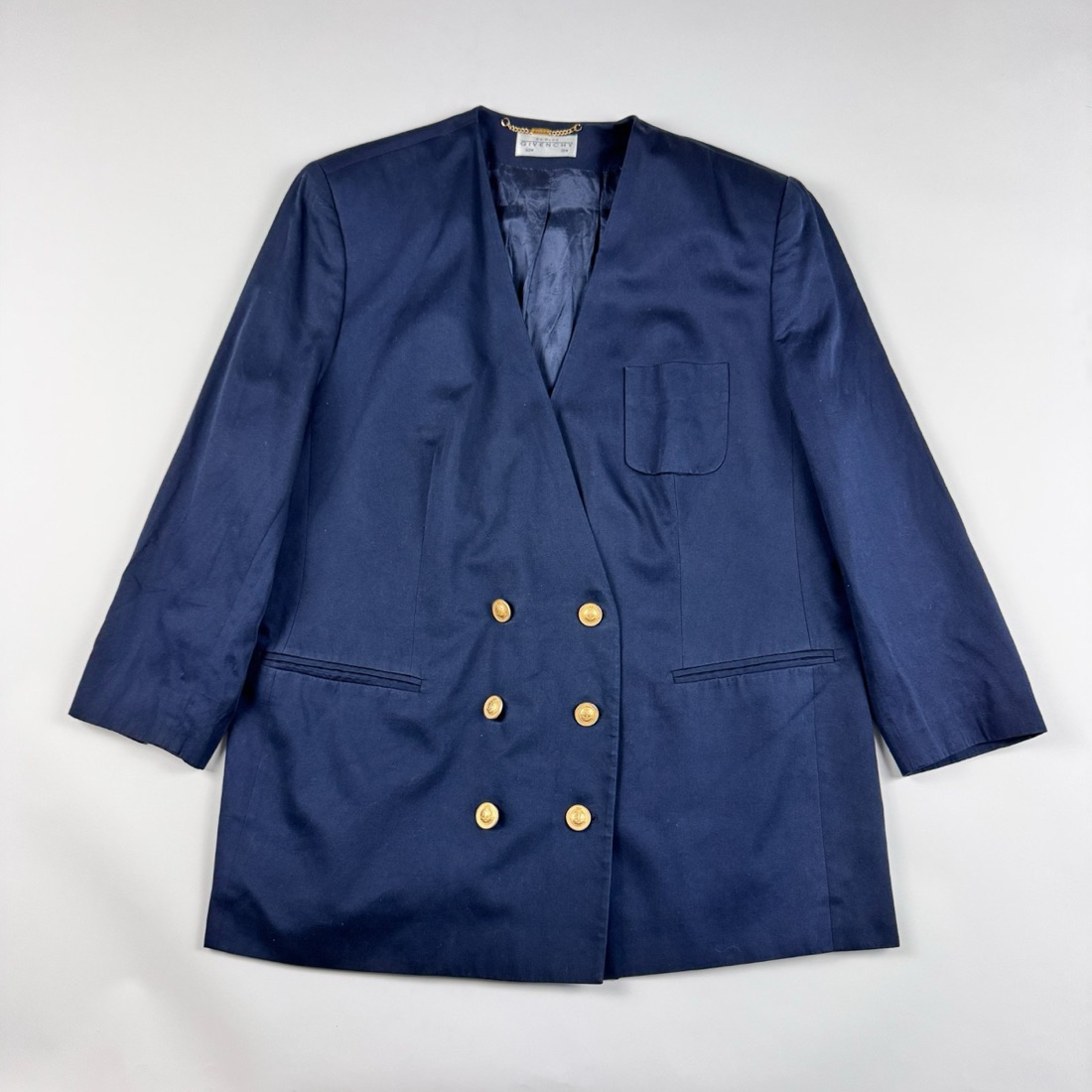 Givenchy Navy double-breasted gold-button blazer