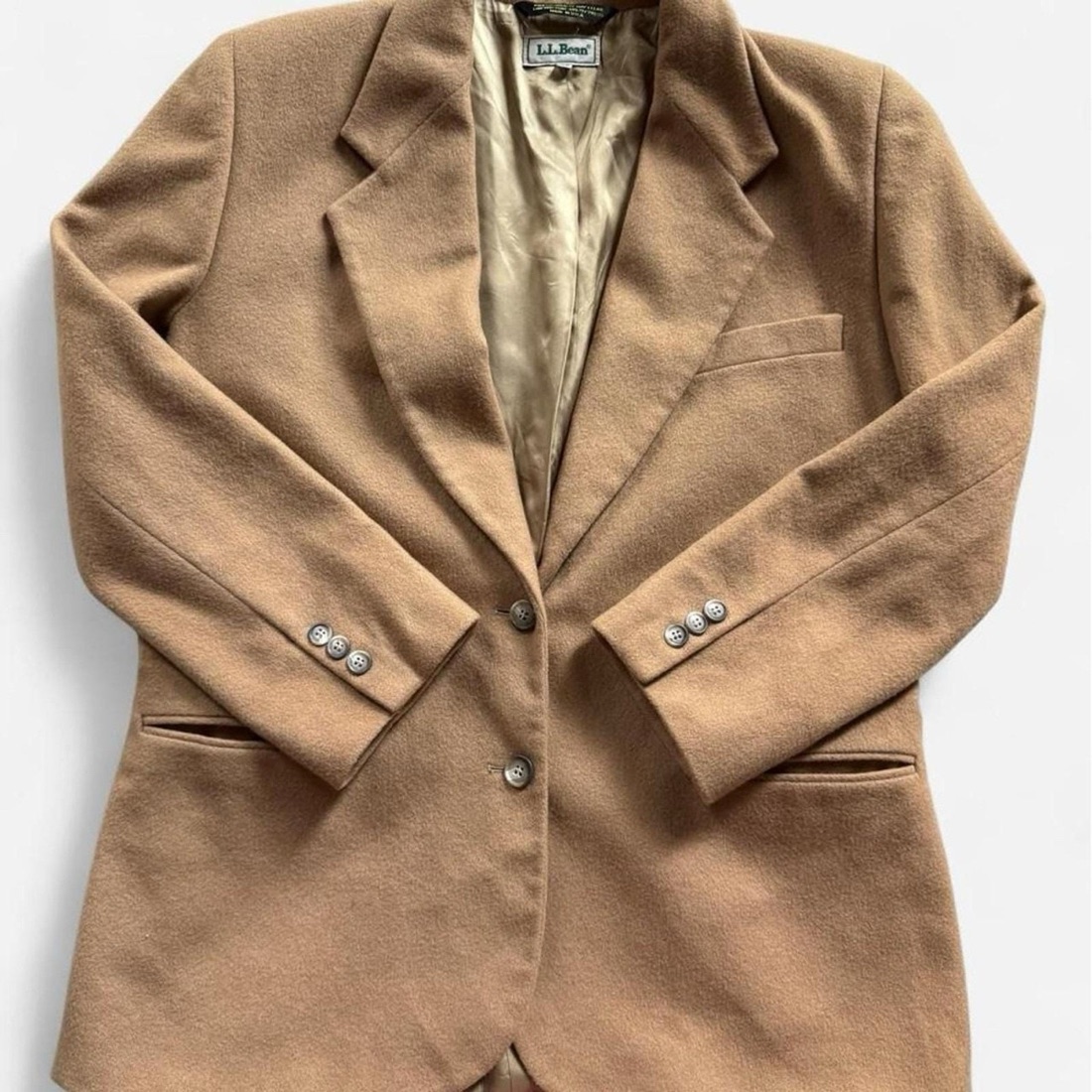 L.L.Bean Camel wool single-breasted blazer